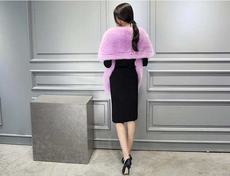 Furry Women Faux Fur Coats Winter Furry Imitation Fur Furry Overcoats Luxury Fake Fox Fur Femme Poncho Short Jacket M886