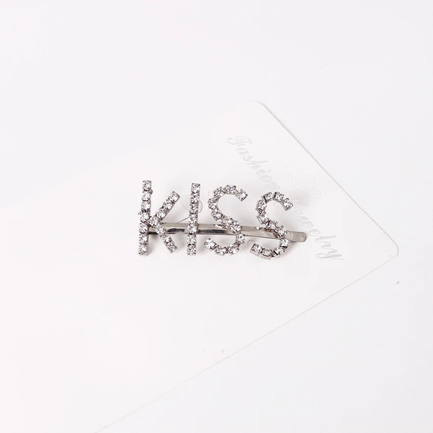 U-KISS 1 шт. Твердые буквы заколки для волос для женщин Корея Мода ручной работы заколка для волос шпильки заколки для девочек аксессуары для волос - Цвет: U-KISS