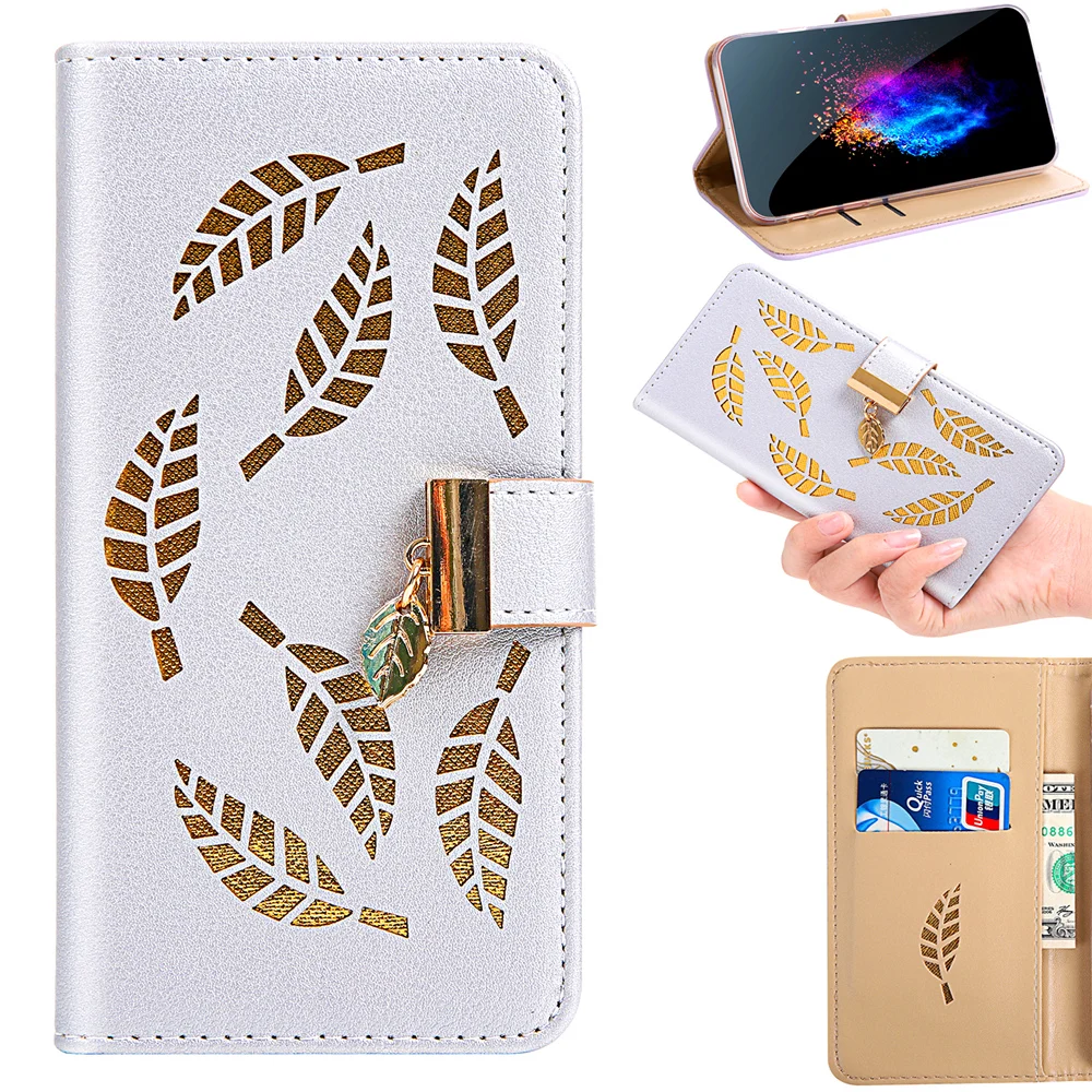 Полый лист Узорная Кожа, флип-чехол для Motorola MOTO E5 G7 Plus G7 E5 Play GO G7 power Cover Wallet phone Case