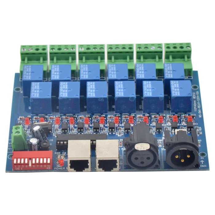 СВЕТОДИОДНЫЙ полноцветный светильник с 12 канальным контроллером DMX512 декодер 12 реле декодер DJA99