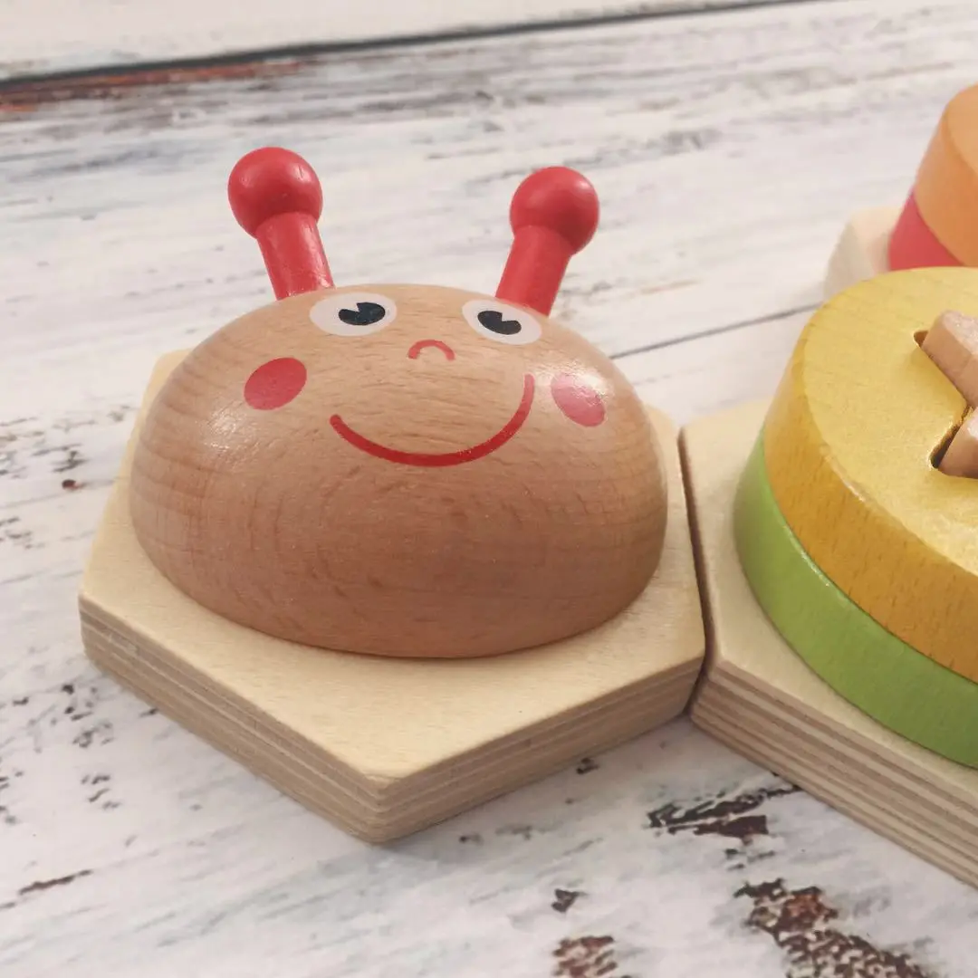 

Foreign Trade Caterpillar Jenga Shape Color Cognitive Building Blocks Intelligence Case Column Children'S Educational Toy 1-2-3