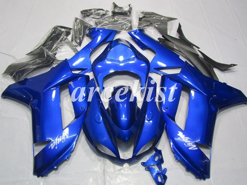 4 подарки ABS мотоцикл Полный обтекатели комплект подходит для Kawasaki ZX6R 2007 2008 ZX-6R 07 08 ниндзя 636 кузов набор синий