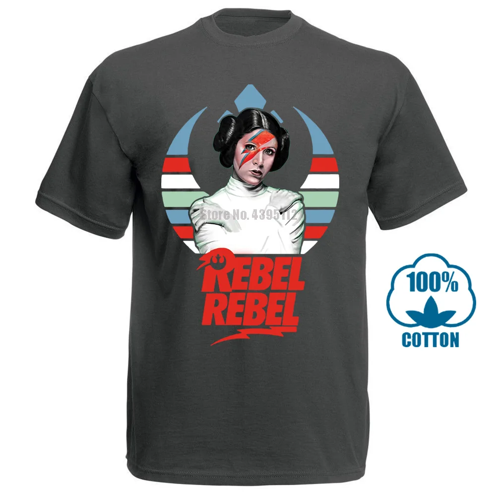 Темно-серый Leia Organa Rebel винтажная Черная Мужская хлопковая футболка S 6Xl Сделано в США - Цвет: Темно-серый