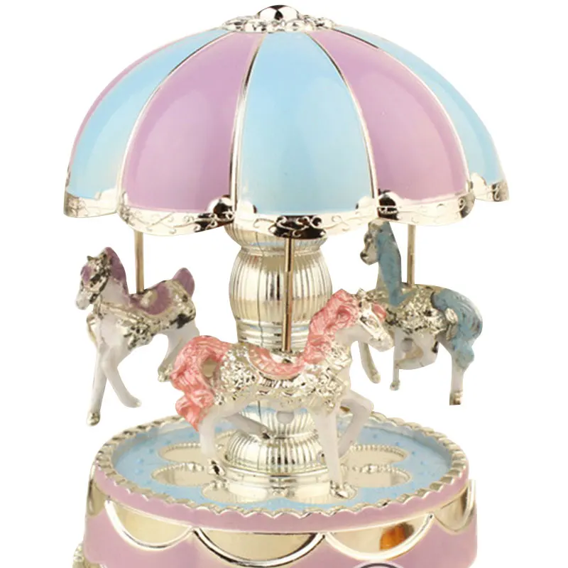 

Bright Dome Round Carousel Melody Music Box Night Light Lamps Room Decor