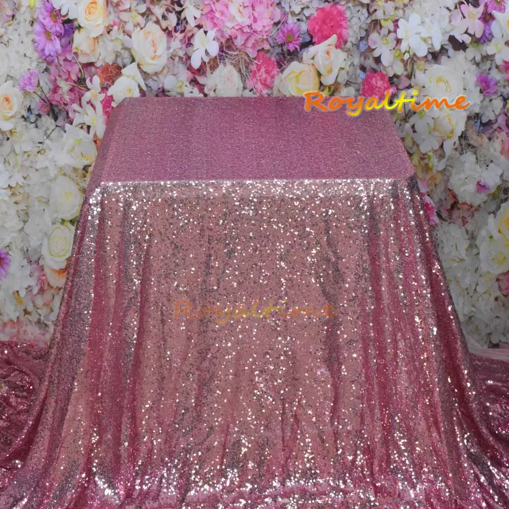Розовая Золотая скатерть 90x132 дюйма, блестящая круглая прямоугольная скатерть с вышивкой и блестками для свадебной вечеринки, рождественского Decor-RT10002