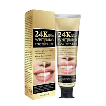 

24K Gold Remove Tooth Stains Smoking Stains Whitening Teeth Oral Hygiene Products Whitening Toothpaste New