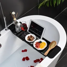 Multi-Function Retractable Bathtub Storage Rack Bath Tray Shelf Tub  Towel Storage Shelf Kitchen Sink Drain Holder
