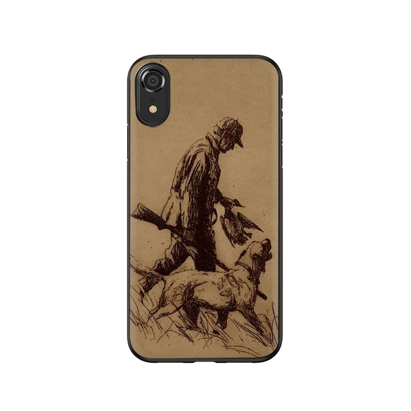 B4 EWAU Hunter Dog hunting Silicone phone case for iphone 5 5s SE 6 6s 7 8 Plus X XR XS 11 Pro Max - Цвет: B4