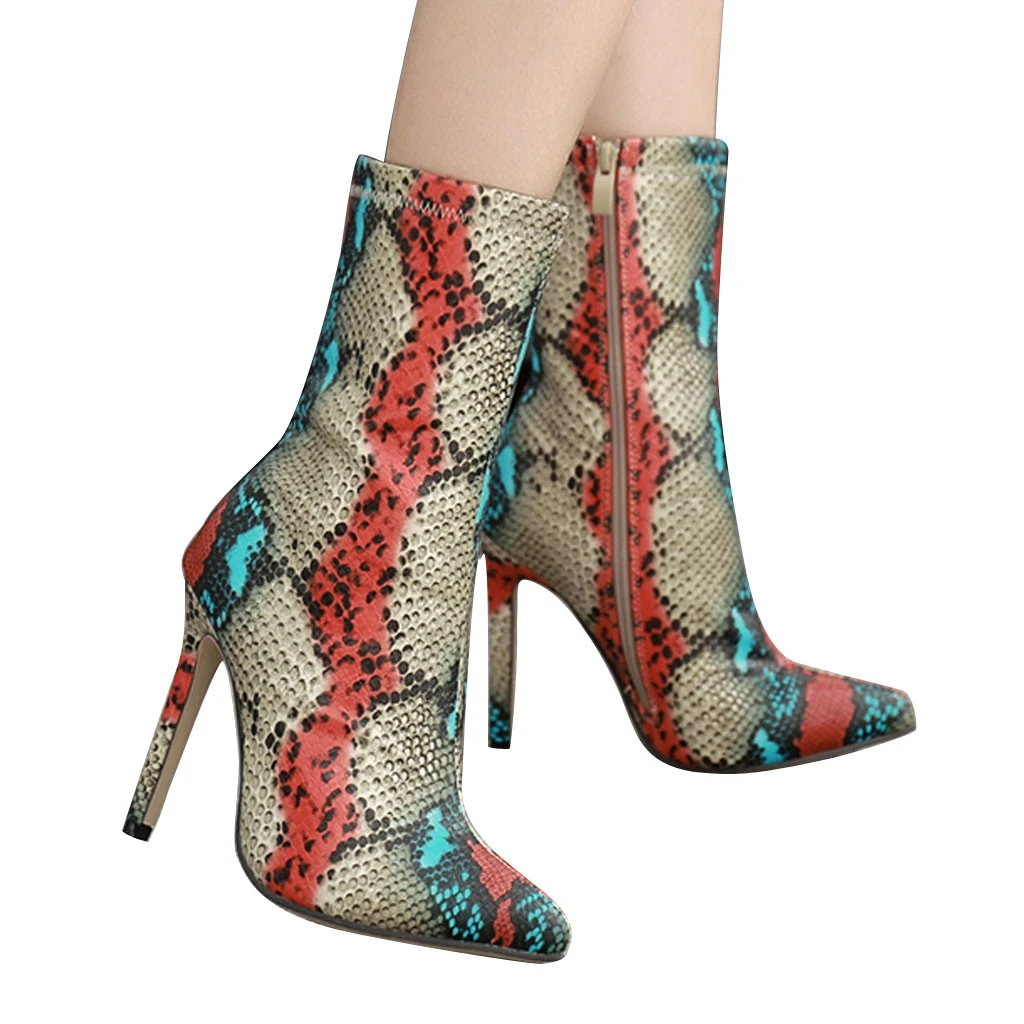 aqua snakeskin boots