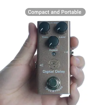 

Digital Delay Guitar Effect Pedal with ABS Control Knobs Mini Single Pedal for Electric Guitars DC 9V Dark Brown