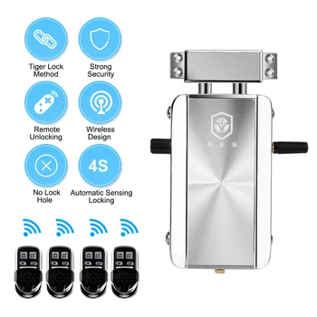 

Intelligent Remote Control Lock Invisible Anti-theft Security Home Door Lock Remote Control Lock 4/20 Seconds Automatic Locking