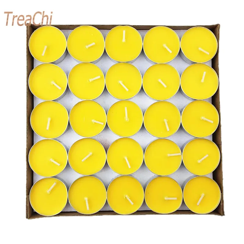 Yellow 50 шт./компл. свечи юбилей ухаживания Свеча для предложения руки и сердца Романтический подарок бездымный артефакт рекламные реквизит чайный воск - Цвет: Yellow