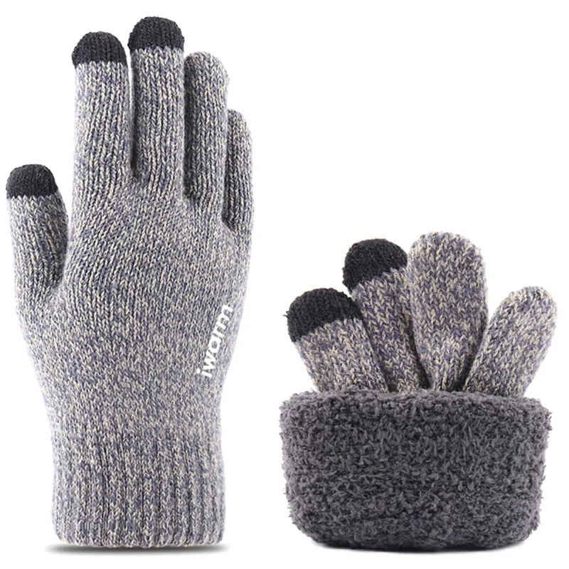 Practical Full Finger Touch Screen Motorcycle Cycling Gloves Winter Autumn Men Thicken Knitted Thermal GlovesZi