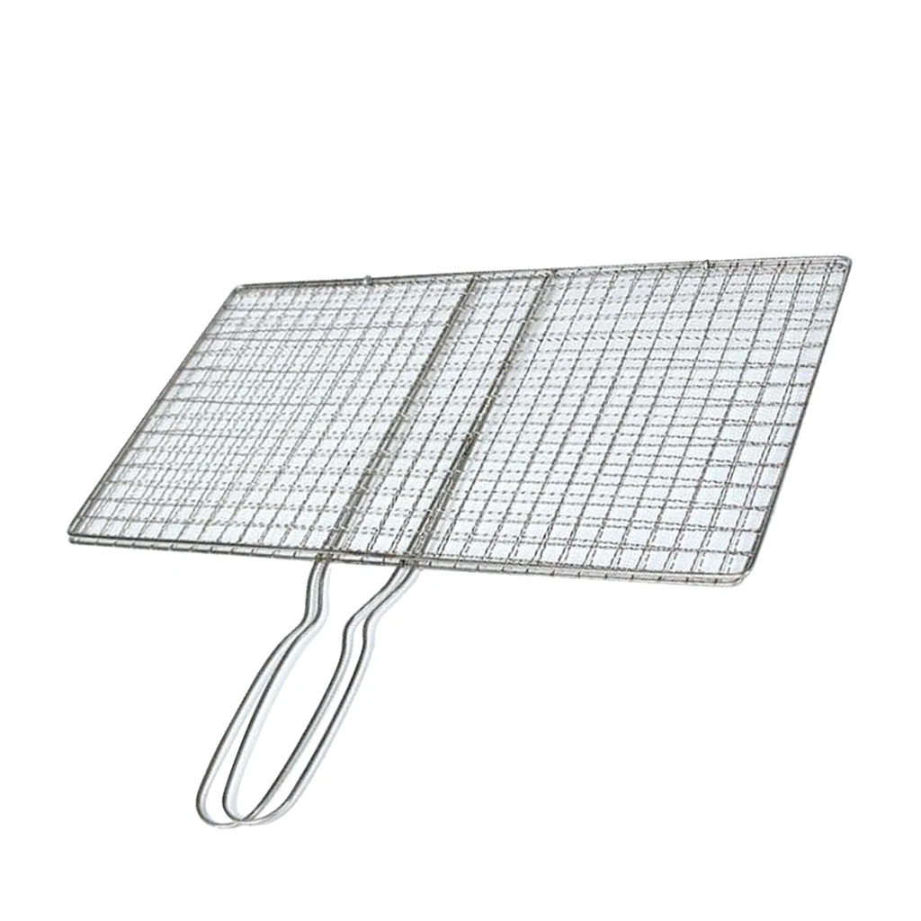 Portable Stainless Steel BBQ Barbecue Grilling Basket for Fish ,Vegetables