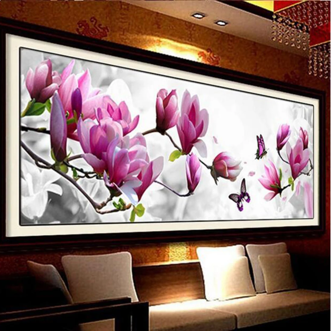 DIY алмазная живопись бабочка Орхидея Алмазная картина Цветочный дом пейзаж Весна