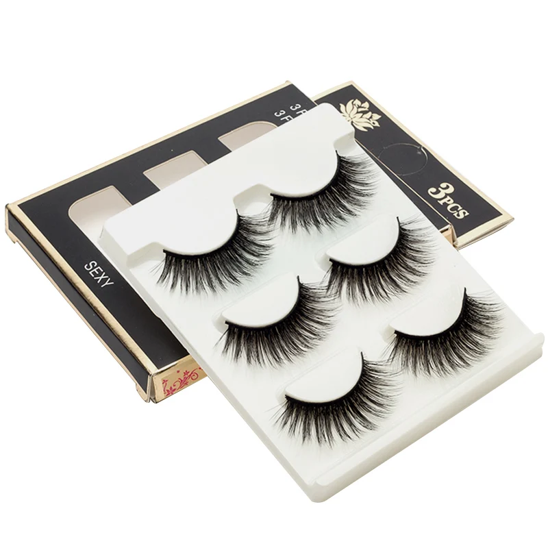 

ICYCHEER 3 Pairs Faux Mink Hair False Eyelashes Natural Long 6D Thick Lashes Fully Wispy False Eyelash Extension Big Eyes Makeup
