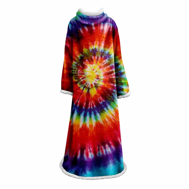 Зимнее Psychedelic Rainbow Edd Коралловое Флисовое одеяло теплое мягкое плюшевое одеяло на искусственном меху с рукавами диван уличное утяжеленное одеяло с рукавами