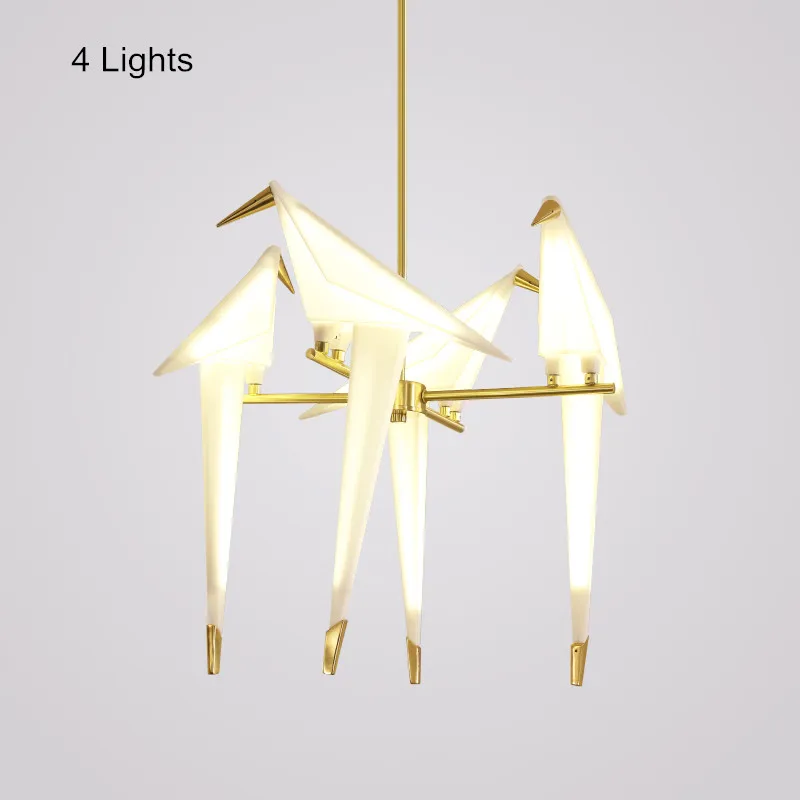 4 Lights Скандинавский чердак светодиодный подвесной светильник в виде птицы для гостиной, люстры, домашний светильник, светильник suspendus - Цвет абажура: 4 Lights