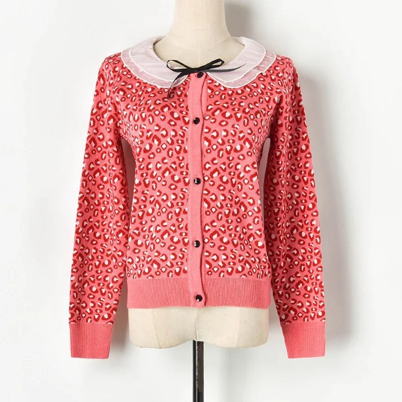 collar cardigan) Новое поступление, принт, хит, цвет, шифон, кукла, воротник, бант, длинный рукав, вязаный кардиган, Женский w92701 - Цвет: collar cardigan)
