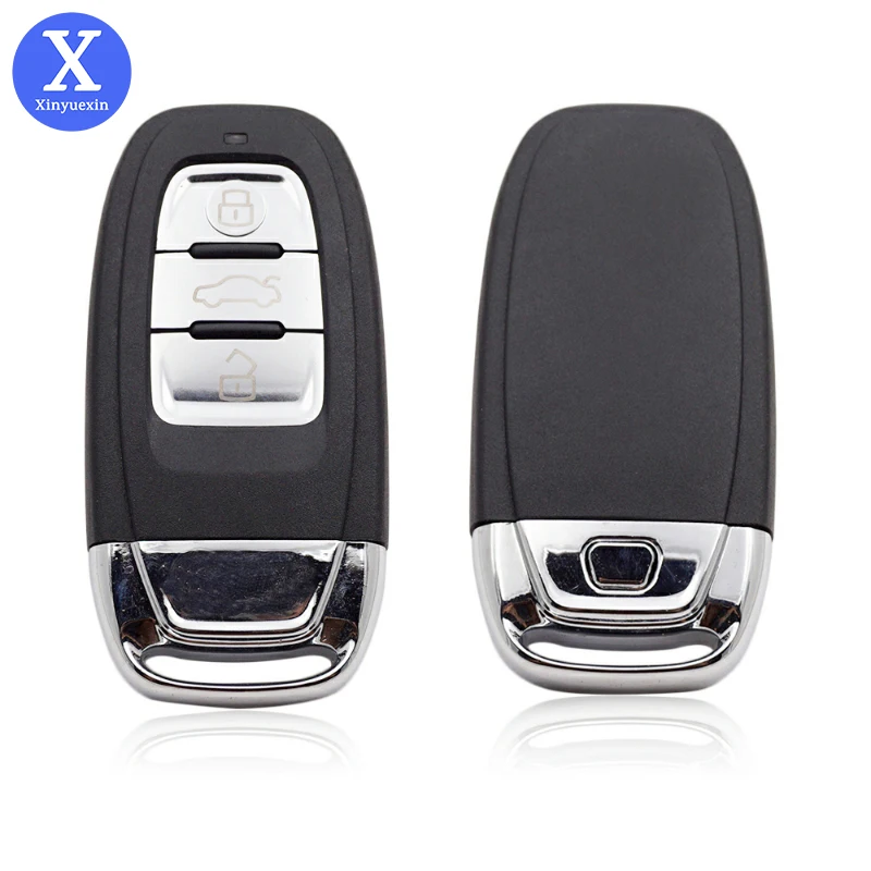 

Xinyuexin Remote Car Key Case Shell Fob for Audi A4 A3 A5 A6 Q5 Q7 Quattro 3 Buttons Uncut Blade Replacement Car Key Shell