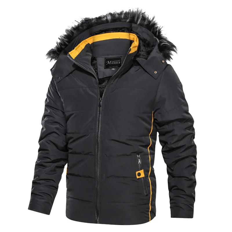 The North Face Jacket, зимнее мужское повседневное пальто с меховым воротником, толстая Мужская куртка, модная Свободная куртка с капюшоном, Giubbotto Uomo Invernale