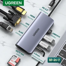 UGREEN USB HUB C HUB HDMI adaptörü 10 1 USB C USB 3.0 Dock MacBook Pro aksesuarları için USB-C tip C 3.1 Splitter USB C HUB