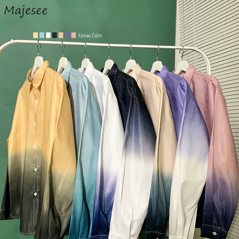 Men Shirts Long Sleeve Gradient Leisure Large Size 2XL Loose Oversize Mens Korean Style Unisex Couples Harajuku Outwear Shirt BF Men Shirts Long Sleeve Gradient Leisure Large Size 2XL Loose Oversize Mens Korean Style Unisex Couples Harajuku Outwear Shirt BF