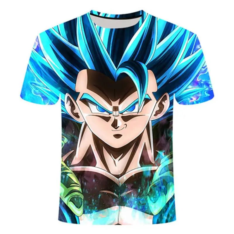 Жемчуг дракона Z Goku 3D Футболка короткий рукав o-образным вырезом Футболка Летний сайан вежета harajuku брендовая одежда футболка Азиатский Размер 6XL