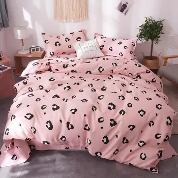 

Cartoon Pink Bedding Sets Geometric Pattern Bed Linings 5 Sizes Duvet Cover Bed Sheet Pillowcases Cover Set