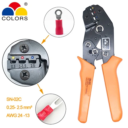 sn-48b 8 jaws toolkit crimper crimping tool for 2.54/XH2.54/5557/2.8/4.8/6.3/ tube terminal ect. wire stripper hand tool pliers - Цвет: Оранжевый