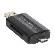 3 в 1 OTG кард-ридер type-C+ Micro USB+ USB2.0 для TF карты памяти Android высокоскоростной USB 2,0 Поддержка Windows MacOS или больше