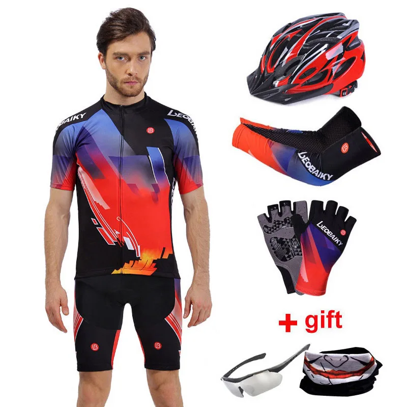full set men black Семейная одежда для родителей, профессиональная команда, летняя одежда для горного велосипеда, спортивная одежда для гонок, женская одежда для велосипеда, Мужская одежда для велоспорта, Детский комплект из Джерси - Цвет: full set men black