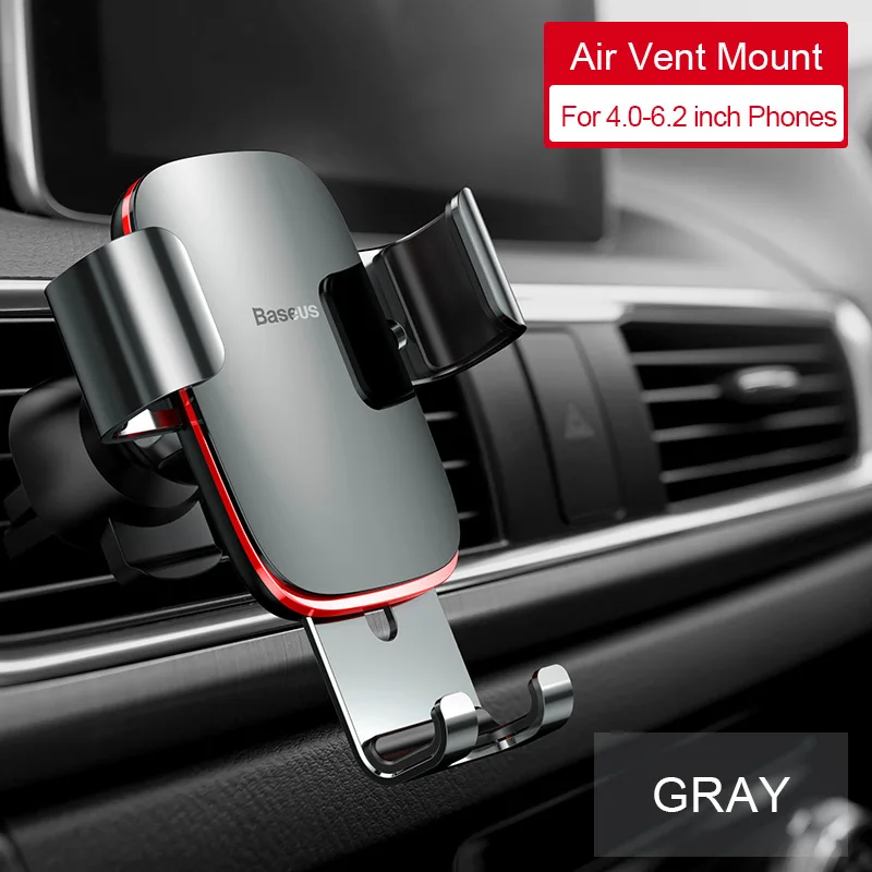 Air Vent GRAY Автомобильный держатель для телефона Baseus Gravity для автомобиля, CD слот, держатель для телефона на вентиляционное отверстие, подставка для iPhone X, samsung, металлический держатель для мобильного телефона - Цвет: Air Vent GRAY
