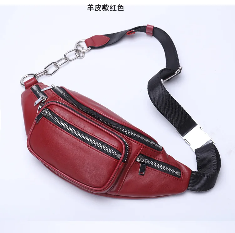 

Fashion Net Red King's Luggage Woman Real Leather Aw Chain Brassiere Cowskin Sheepskin Single Shoulder Slant Bag Genuine leather