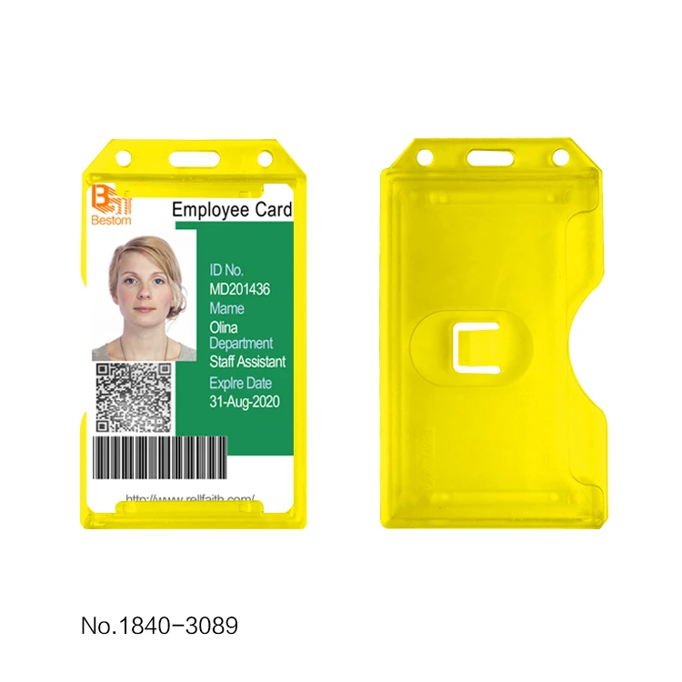 Yellow 1840-3082 2-Сторонняя Вертикальная жесткая Пластик мульти-держатель для карт - Color: Yellow