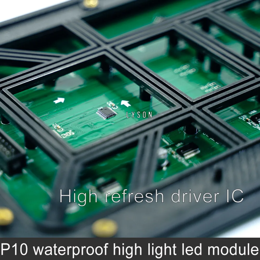 LYSON светодиодный P10 открытый SMD полноцветный модуль дисплея 32x16 пикселей высокая
