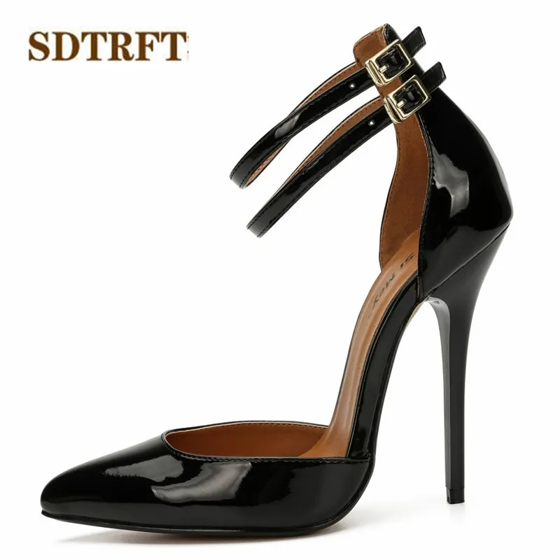 

SDTRFT Crossdresser Stilettos 13cm Thin High Heels Sexy Nightclub D'Orsay Pumps Women's Pointe Toe Wedding Shoes Zapatos Mujer
