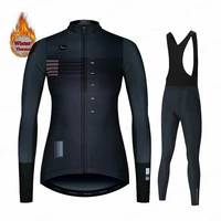Women Cycling Clothing Spain New 2025 Team Winter Fleece Long Sleeve Cycling Jersey Set MTB Female Thermal Fleece Bike Jacket 1