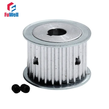 

HTD5M-25T Timing Pulley With Keyway 27mm Width Toothed Belt Pulley 8/10/12/14/15/19/20mm Bore 25Teeth Synchronous Pulley