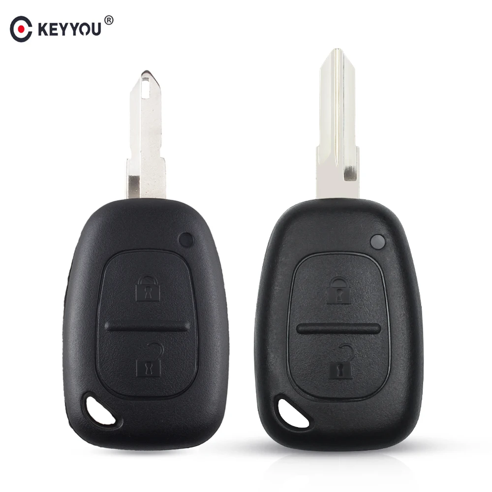 KEYYOU 2 кнопки ключи оболочки Брелок чехол для Vauxhall Opel Vivaro для Renault Movano Trafic Renault Kangoo Uncut NE73/VAC102 лезвие