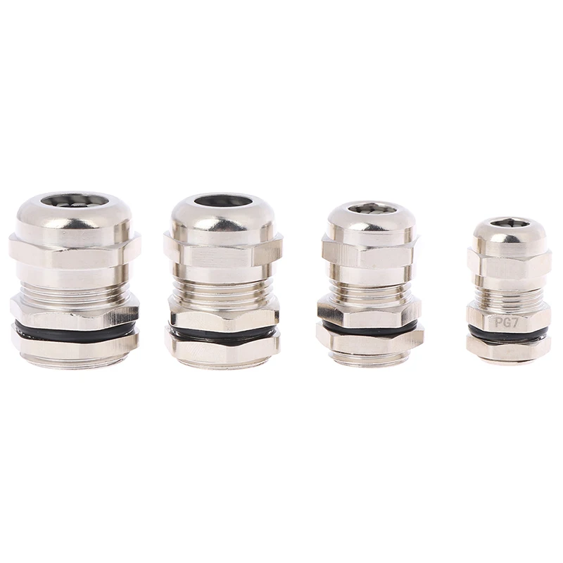 Stainless Stell Copper Nickel Plating Pg7 Pg9 Pg11 Pg13.5 Waterproof Connector Cable Gland For Fixing Cables 1PC