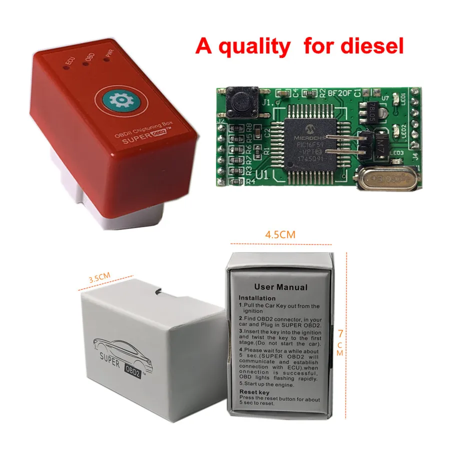 car inspection equipment 15% Fuel Save OBDIICAT HK01 OBD2  Chip Tuning Box  Better Than ECO OBD2&Nitro OBD2  For Benzine &Diesel Cars With Reset Switch small car inspection equipment Code Readers & Scanning Tools