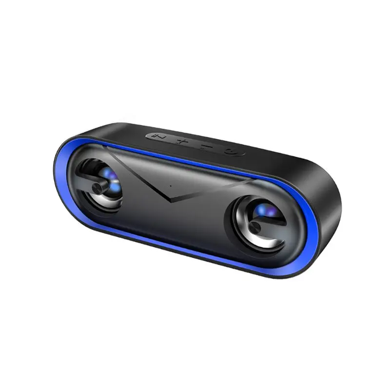 Bluetooth динамик беспроводной стерео Бас Hifi динамик Поддержка TF карта USB светодиодный светильник - Цвет: Синий