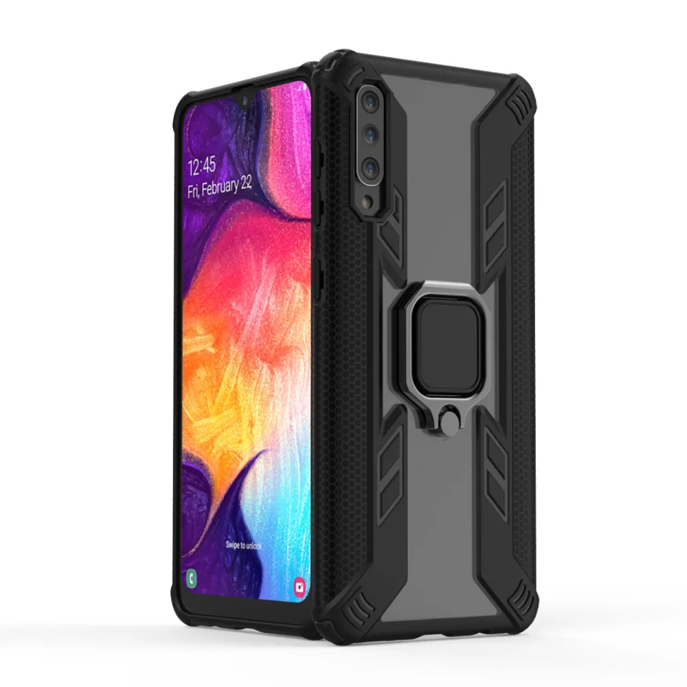 Противоударный защитный чехол для samsung Galaxy A50, чехол 6," для samsung A 50 A30, кольцо-держатель для пальца, чехол для телефона, KONSMART