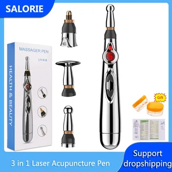 

3 In 1 Acupuncture Pen Electric Massager Pen Laser Acupuncture Point Detector Leg Body Back Massage Device Health Care Therapy