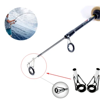 

54pcs Fishing Rod Guide Tip Kit Outdoor Eye Ring Saltwater Casting Heavy Duty Line Protector Stainless Steel Repair Parts