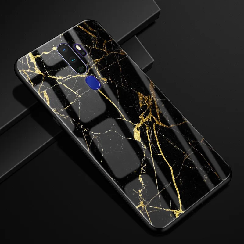 18 Для oppo A9 чехол PC Пластиковый стеклянный чехол для телефона черный ТПУ бампер чехол для oppo A9 чехол для oppo A5 A11X стеклянный чехол - Цвет: 18