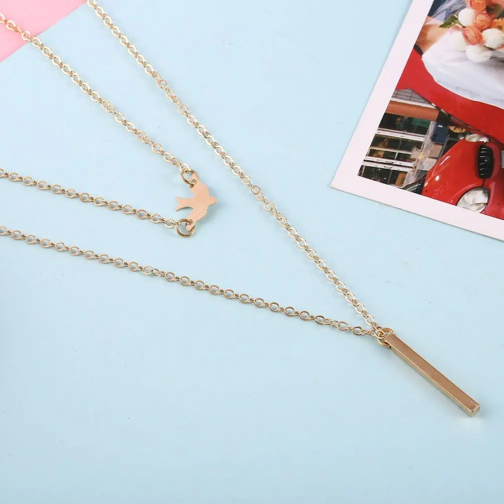 Clavicle Chain Flying Bird Pendant Choker Chunky Statement Fashion Charm Jewelry Women Necklace Exquisite Decoration