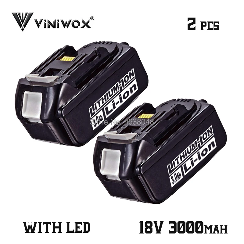 BL1830 18V 3000 мА/ч, литий-ионный Батарея для Makita BL1830B BL1850B BL1840 BL1815 LXT400 е-байка 36В Перезаряжаемые Батарея пакеты - Цвет: 2 Pieces