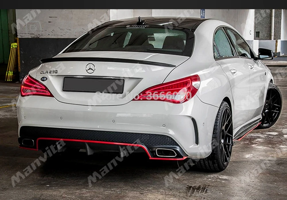 Для Mercedes Benz CLA-Class W117 2013-15 спортивный диффузор CL180 cl200 карбоновое волокно задний спойлер для губ